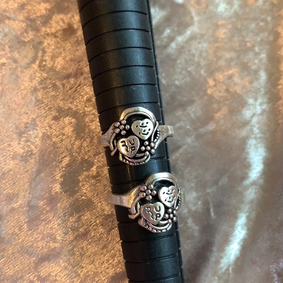 Vintage Matching Rings couples BFFs silver plated - Picture 6 of 14